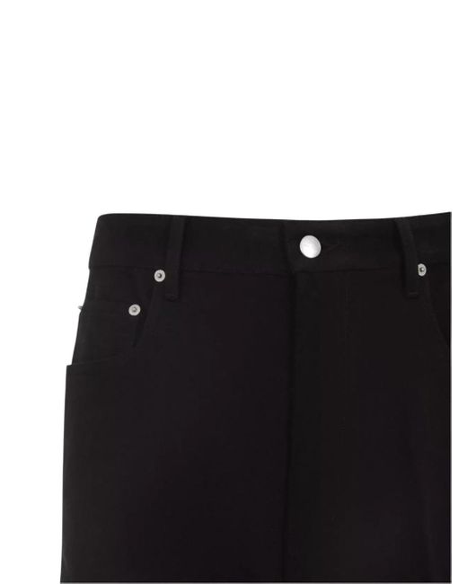 Rick Owens Geth Rechte Fit Breedbeen Denim Broek in het Black voor heren
