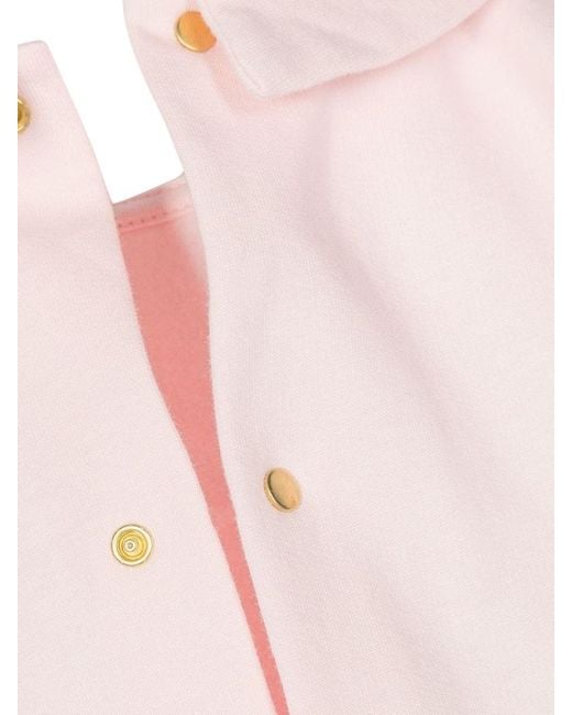Philipp Plein Pink Romper, Bib And Bonnet