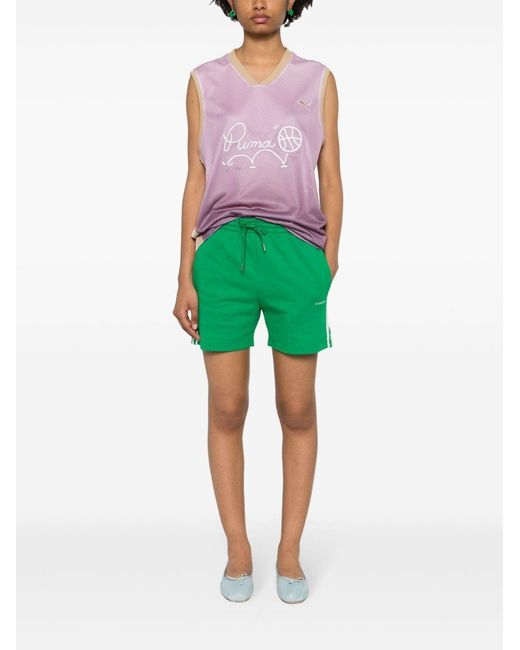 P.A.R.O.S.H. Green Striped Jersey Shorts