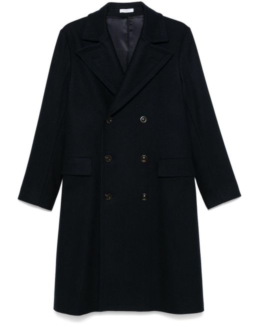 Boglioli Black Wool And Cashmere Double-Breasted Coat for men
