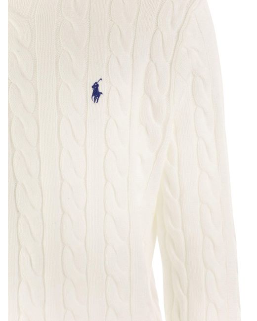 Polo Ralph Lauren White Plaited Cotton Jersey