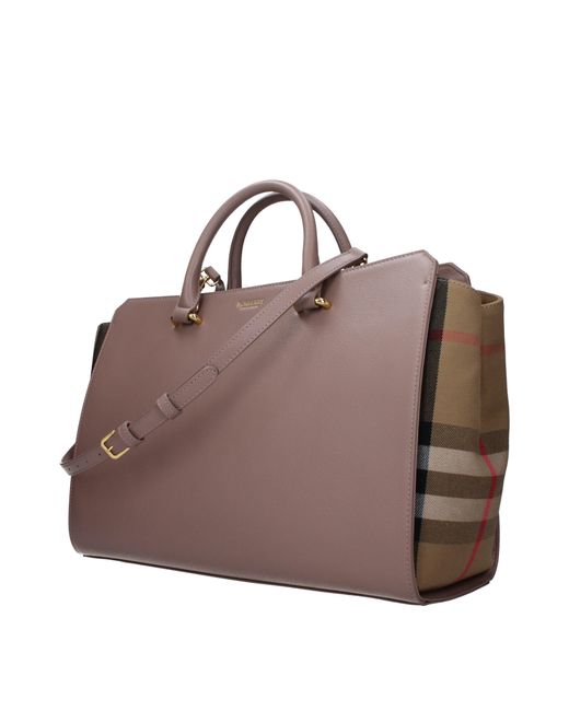 Burberry Purple Gray Leather Handbag