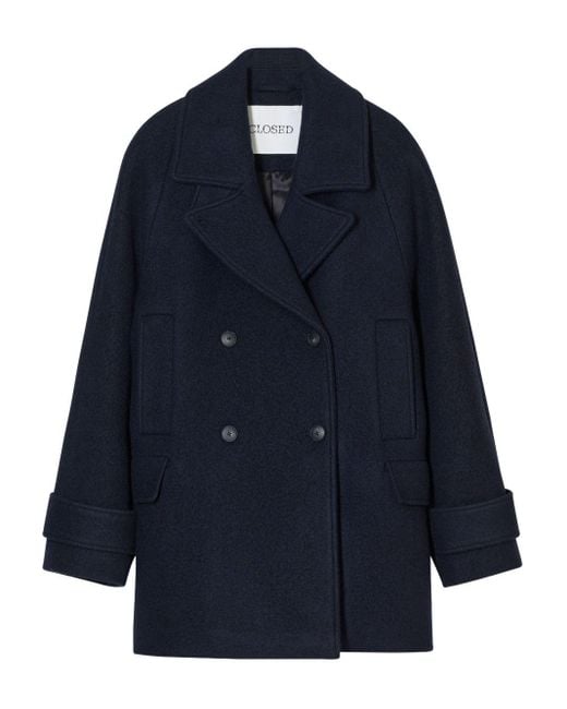 Closed Blue Wool Caban Jacket
