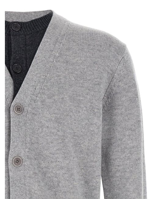 J.W. Anderson Gray 'Contrast Layered' Cardigan for men