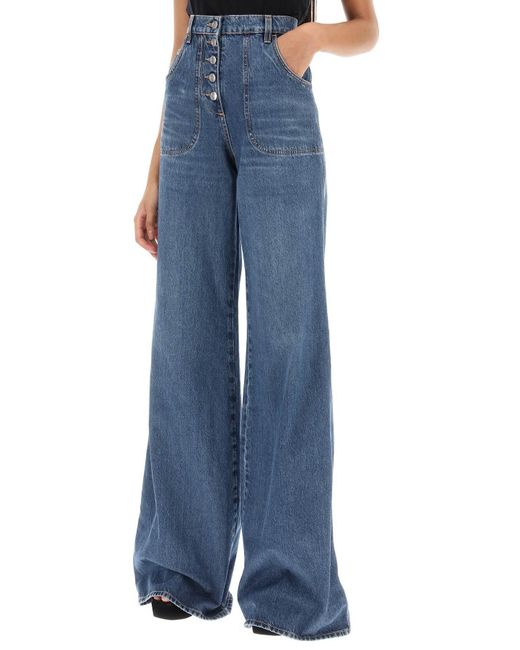 Jeans con motivo de follaje posterior Etro de color Blue
