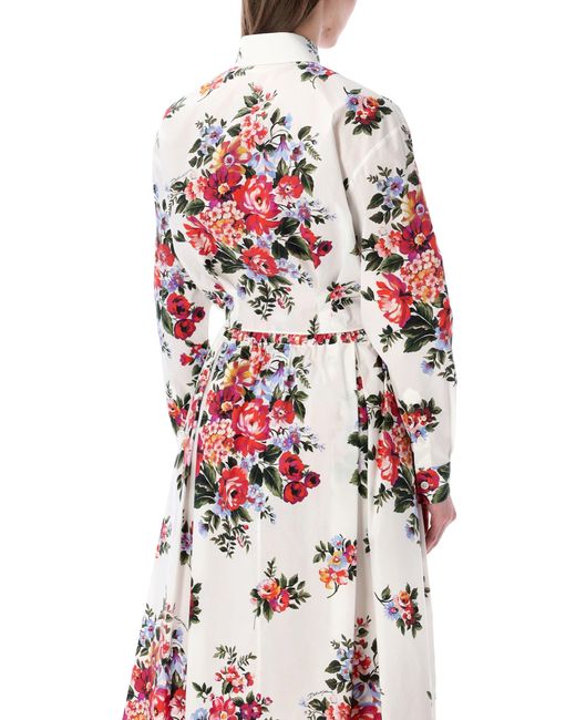 Dolce & Gabbana White Floral Print T-Shirt For
