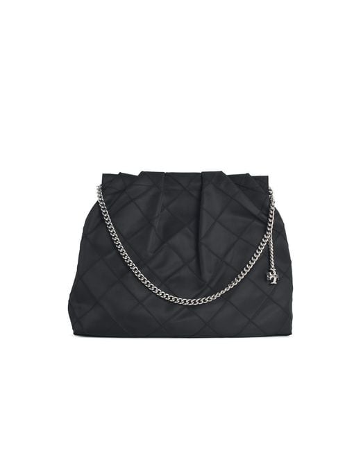 Tory Burch Black 'Fleming' Large Nylon Hobo Bag