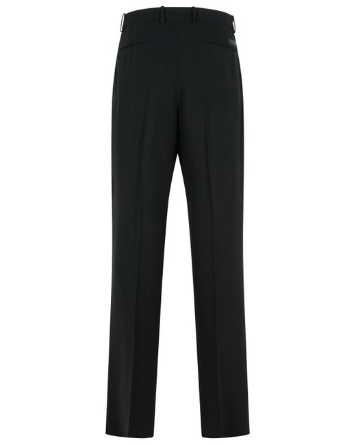 Versace Black Virgin Wool Blend Patalone