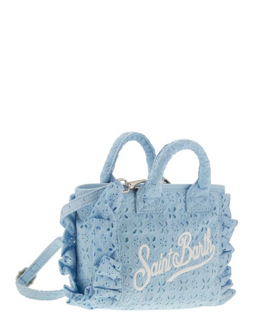 Mc2 Saint Barth Blue Vanity Mini Volant Sangallo Lace Handbag