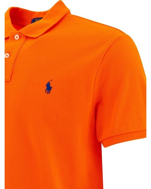 Polo Ralph Lauren Orange Pique Polo Shirt for men