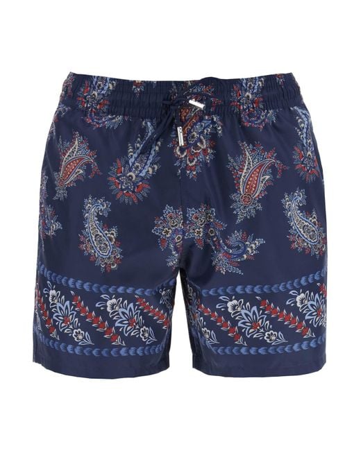 Bermuda Mare Paisley Foliage di Etro in Blue da Uomo