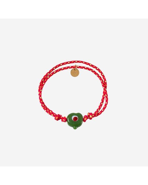 Sorbet Island Red Guardian Bracelet With Glass Bead