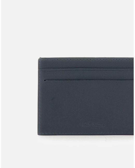 Paul Smith Blue Leder Kartenhalter Brieftasche für Herren