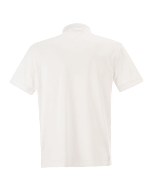 Stone Island White Regular Fit Short-Sleeved Polo Shirt With Compass Patch for men