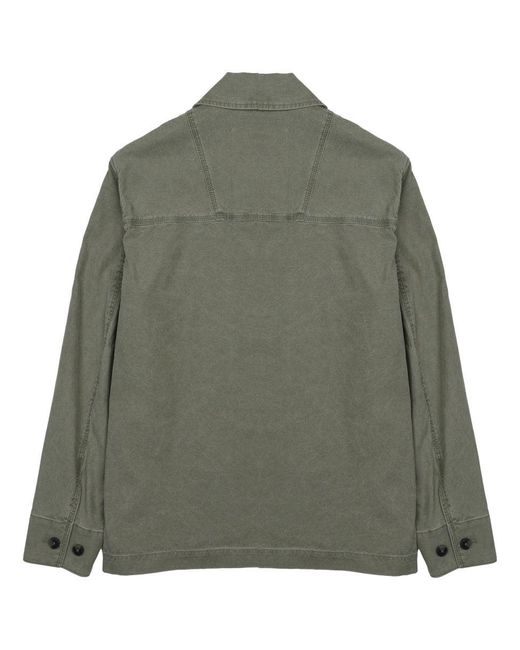 Closed Green Cotton Utility Overshirt Jacket for men