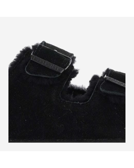 Arizona en daim et sandales de shearling Birkenstock en coloris Black