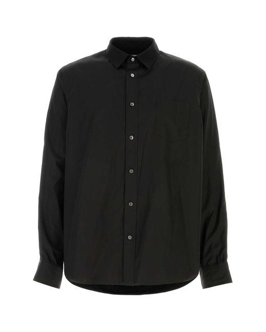 Sacai Black Poplin And Oxford Shirt for men