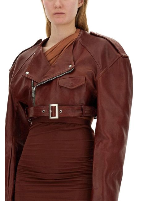 Rick Owens Red Leather Jacket