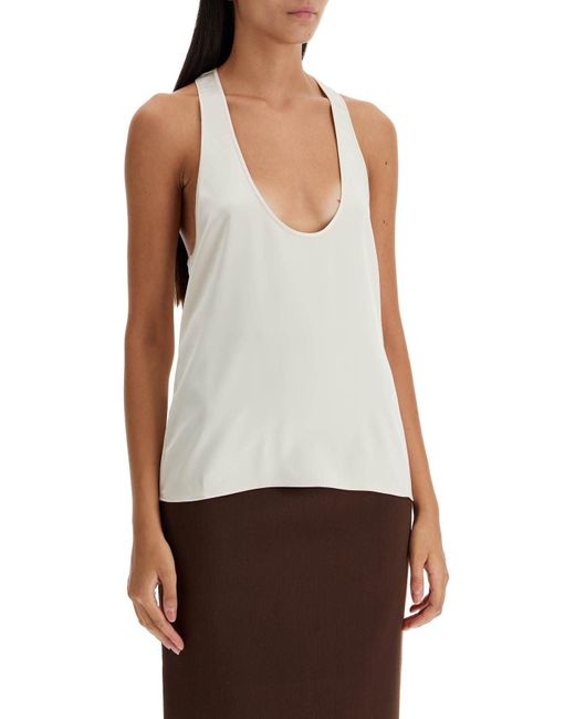 ANDAMANE Natural Satin Racerback Camisole Top