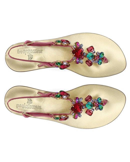 Paolo Ferrara Brown Thong Sandal
