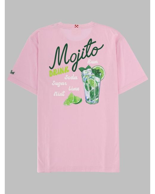 Mc2 Saint Barth Pink T Shirt Con Stampa