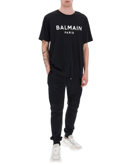 Logo Print T-shirt Balmain pour homme en coloris Black