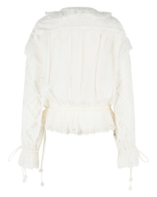Isabel Marant White 'Nowana' Cotton Blouse