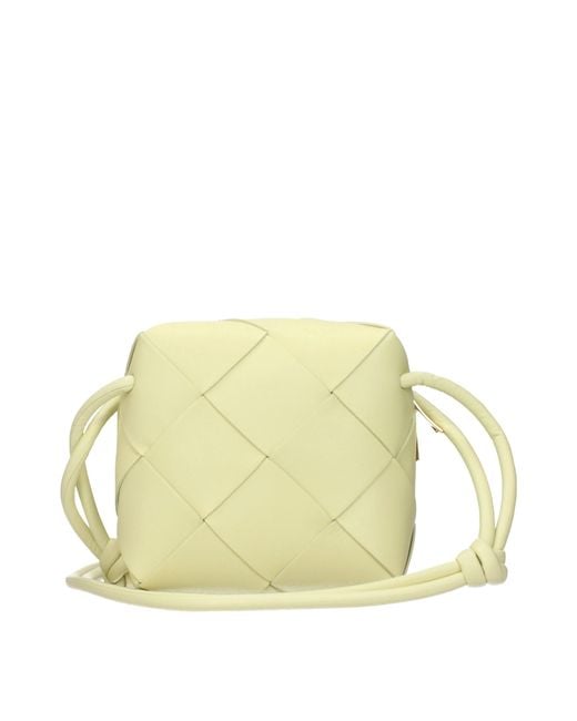 Bottega Veneta Yellow Cassette Crossbody Bags For /Ice Cream Leather