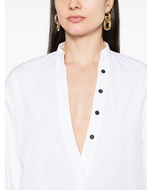 Khaite White Brom Cotton Tunic Dress