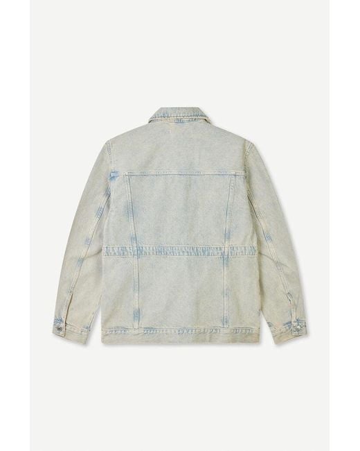Samsøe & Samsøe Blue Loose-Fit Denim Jacket With Waist Drawstring