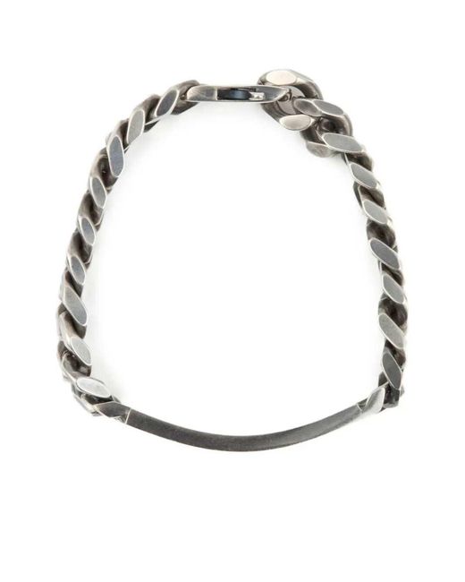 MM6 by Maison Margiela Metallic Chain Bracelet With Engraved Logo