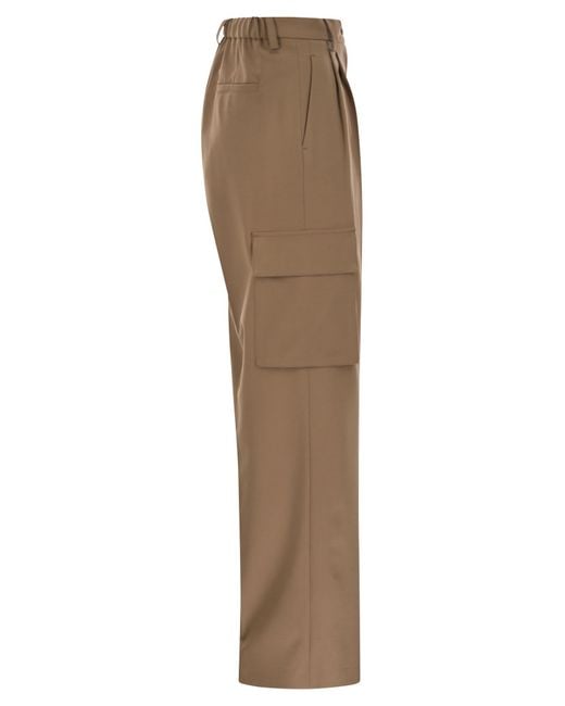 Herno Soft Wool Cargo Pants in het Natural