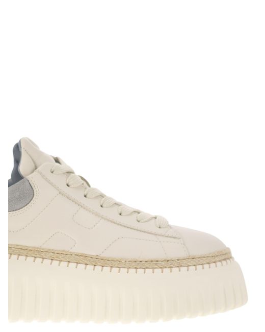 Hogan White H Stripes Leder Trainer