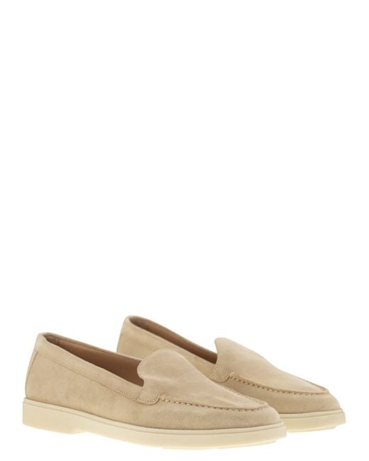 Santoni Multicolor Suede Moccasin