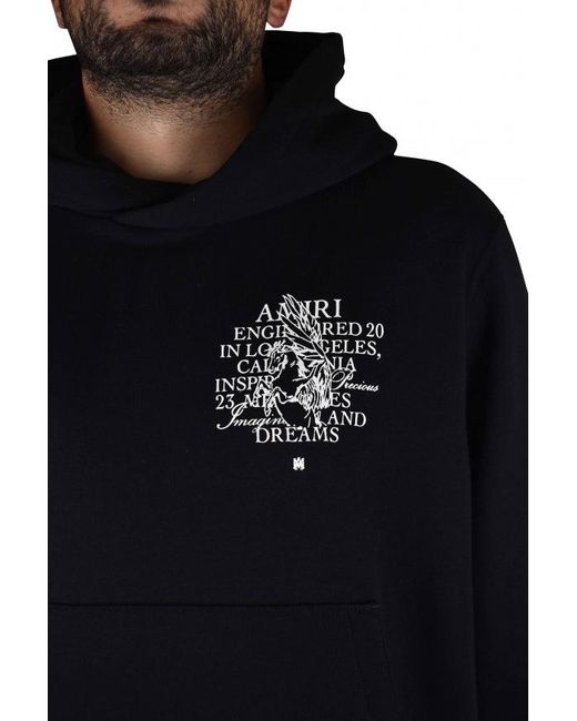 Amiri Blue Hooded Sweatshirt With Graphic Details