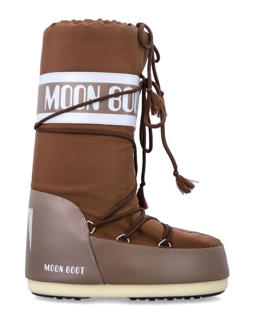Moon Boot Brown Icon High Nylon Boots