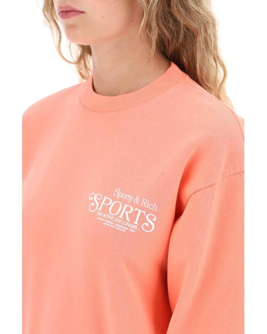 Sporty & Rich Pink Sportliches und reiches 'Bardot Sports' Sweatshirt