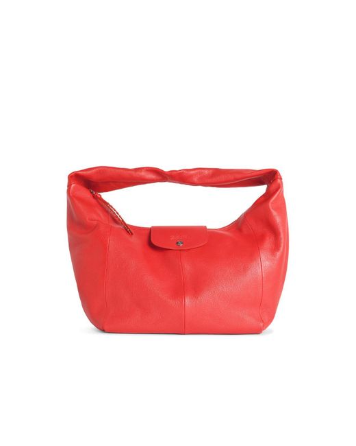 Longchamp 'Hobo L Le Pliage Xtra' Lear Bag in Red | Lyst