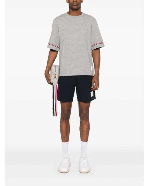 Thom Browne Gray Rwb Stripe T Shirt