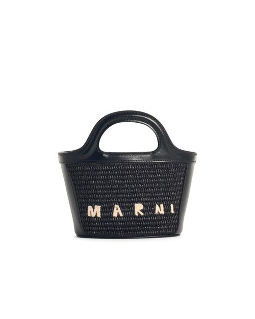 Marni Blue 'Tropicalia' Mikrosack in brauner Baumwollmischung