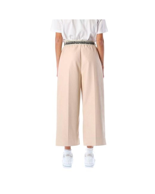 Stella McCartney Natural Beige Viscose Casual Pants
