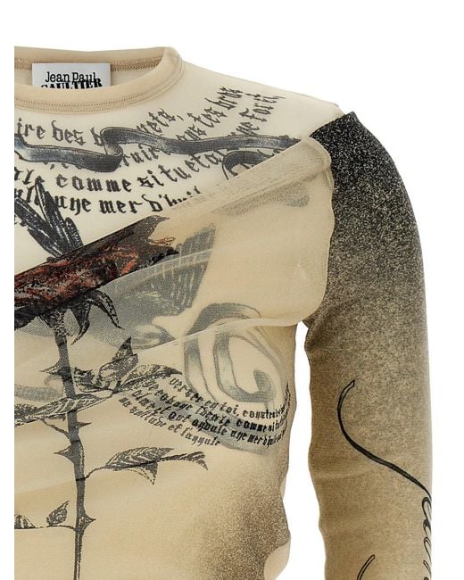 Top Tul capa de doble capa Jean Paul Gaultier de color Metallic