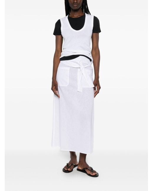 Totême White Linen And Cotton Blend Skirt