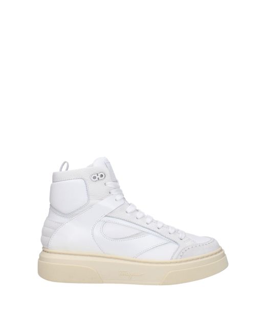 Ferragamo White Sneakers Cassio Leather for men