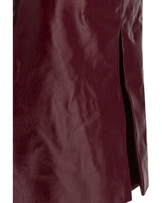 Self-Portrait Purple Leather Miniskirt