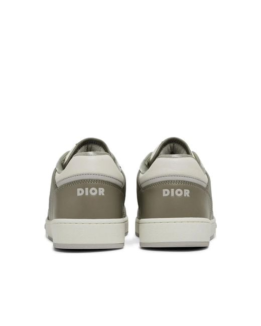 Dior Schuine Lederen Sneakers in het Gray voor heren