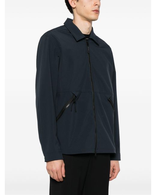 Woolrich Blue Soft Shell Overshirt Clothing
