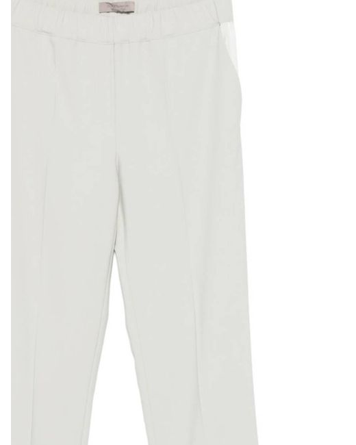 D.exterior White Sage Elastic Waist Trousers