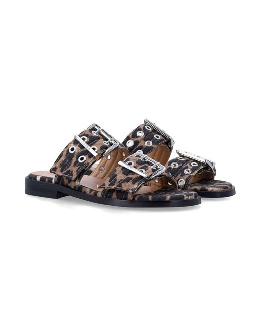 Ganni Brown Flat Shoes