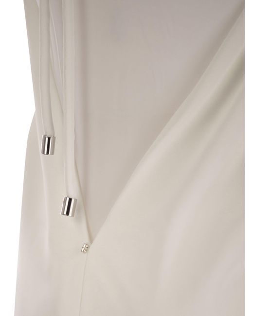 Sportmax White Arizona1234 kurzes Viskose -Kleid